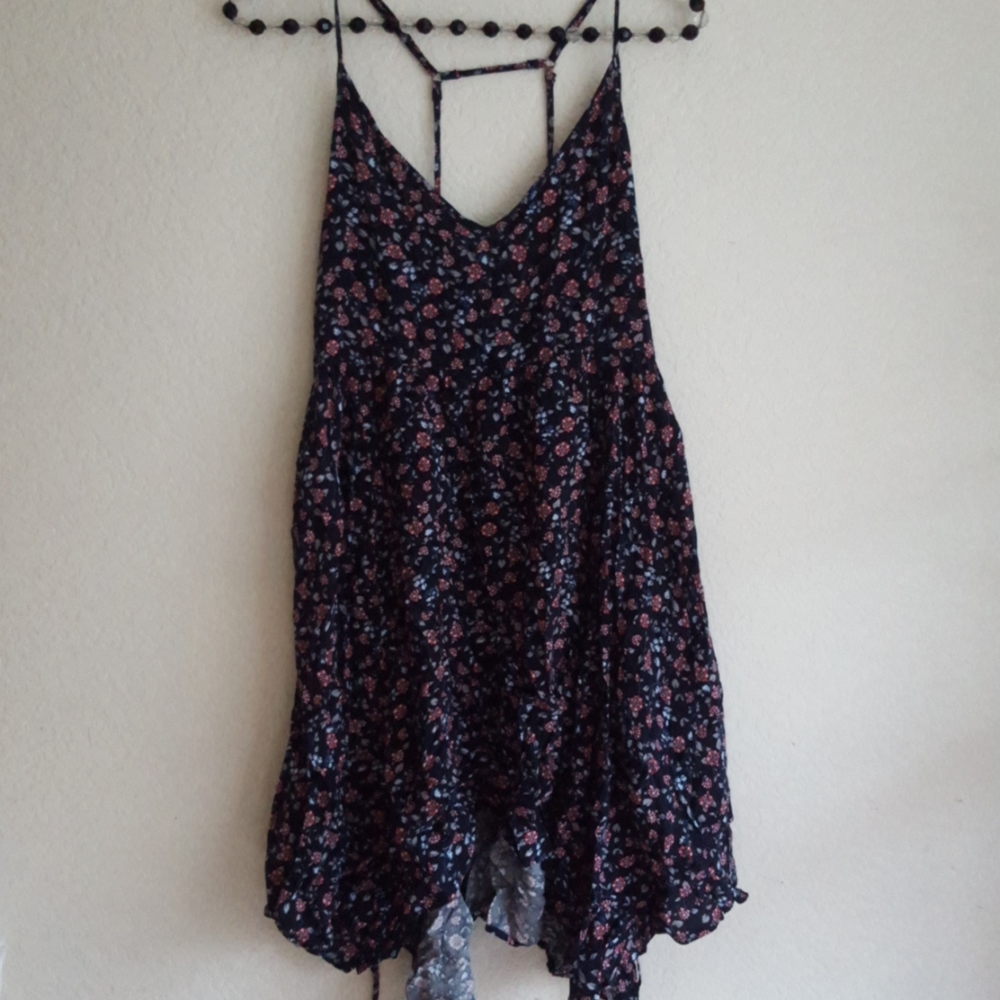 Hollister blue floral dress medium